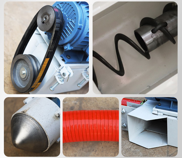 吸沙機器驅(qū)動裝置由：螺旋，進料口，減速帶等