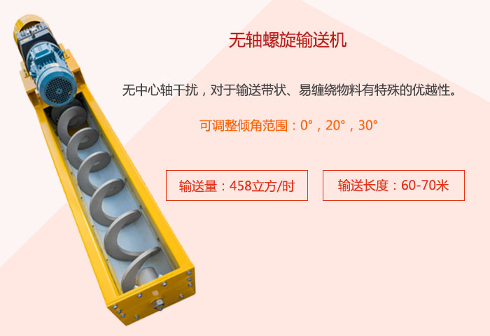 采用無軸設(shè)計，適合輸送粘性強、易堵塞的物料