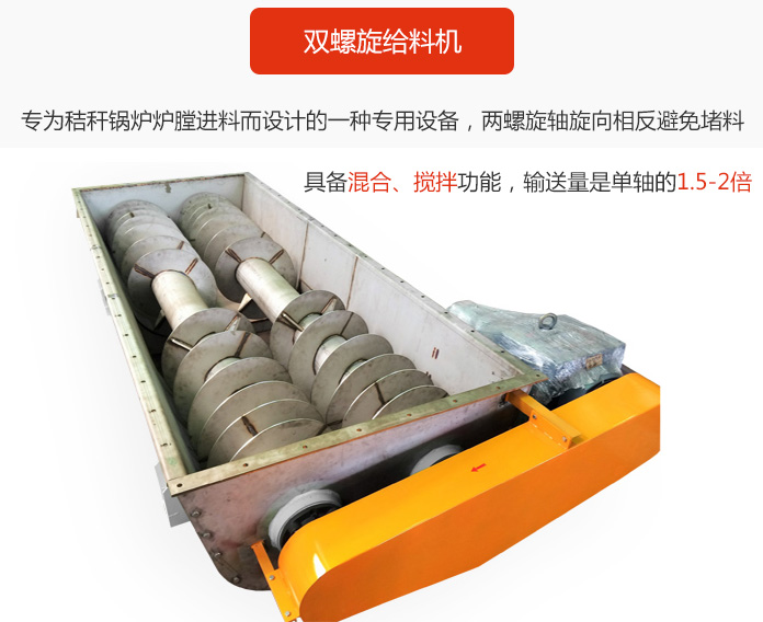 雙螺旋給料機(jī)采用雙軸設(shè)計，具備混合、攪拌功能。